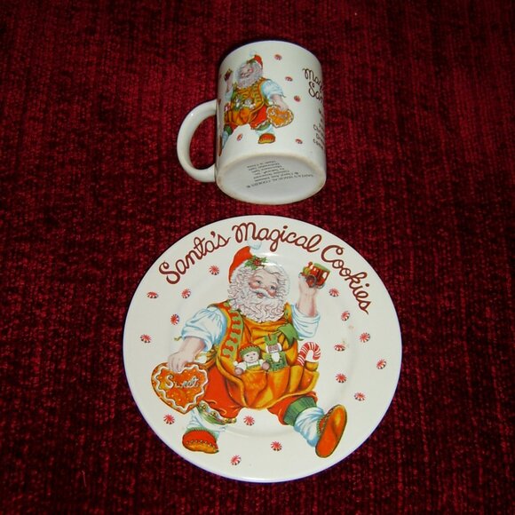Santa’s Magical Cookies Coffee Mug & Plate Set Stoneware Sakura - Picture 3 of 4